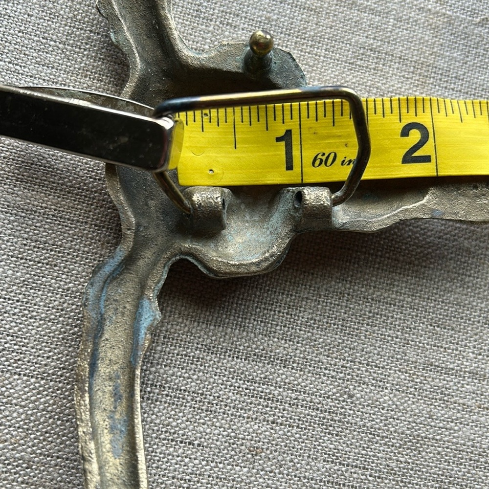 Vintage Longhorn Bull Skull Brass Belt Buckle Black Crystal Eyes - Picture 12 of 13